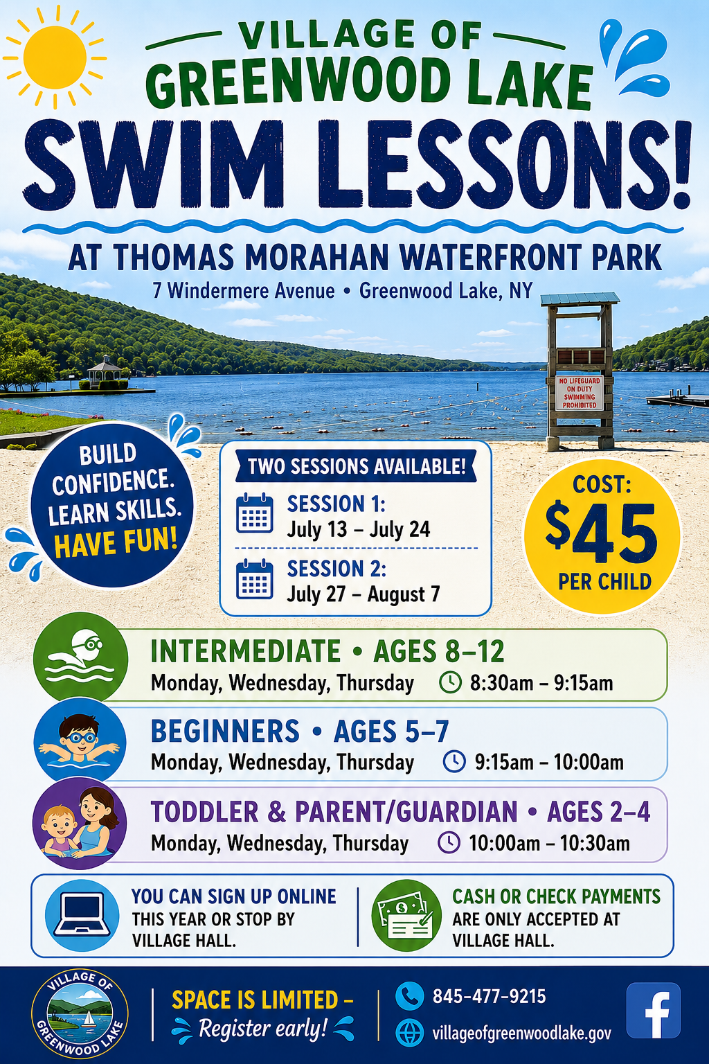 Swim Lessons 2026 flyer R1 Swimming lessons